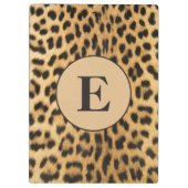 Porte-bloc Imprimé Monogramme Guépard Noir Marron Léopard (Dos)