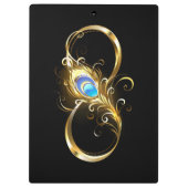 Porte-bloc Infinité avec plume de paon doré (Dos)