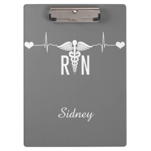 Porte-bloc Infirmière inscrite (RN) EKG Caduceus Symbole Cli