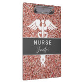 Porte-bloc Infirmière Médicale Caduceus Rose Nom de la Partie (Swatch)