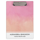 Porte-bloc Infirmière Médicale mignonne rose pâle Pêche éléga (Devant)