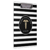 Porte-bloc Infirmière Praticien Médicale Noir Blanc Monogramm (Swatch)