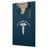 Porte-bloc Infirmière Scrub Top Turquoise Personnalisé (Gauche)