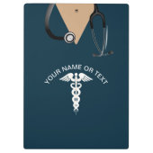 Porte-bloc Infirmière Scrub Top Turquoise Personnalisé (Dos)