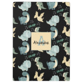 Porte-bloc Initiale personnalisée et nom Dinosaur Motif (Dos)