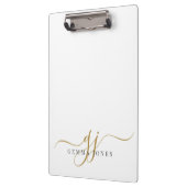 Porte-bloc Initiales de monogramme élégantes en or avec écrit (Gauche)