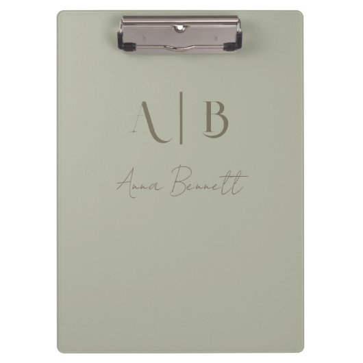 Porte-bloc Initiales de monogramme personnalisé moderne Nom S (Devant)