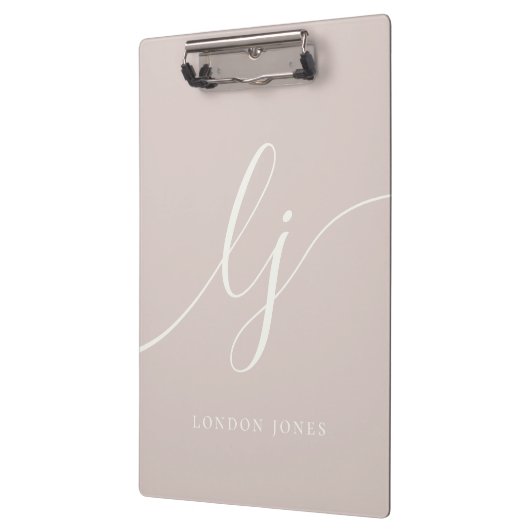 Porte-bloc Initiales de monogramme Rose professionnelle Ivoir (Gauche)
