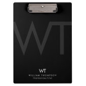 Porte-bloc Initiales du monogramme professionnel noir (Devant)