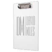 Porte-bloc Initiales et logo de nom gris minimal et moderne é (Gauche)