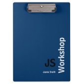 Porte-bloc Initiales minimes noir bleu blanc Atelier (Devant)