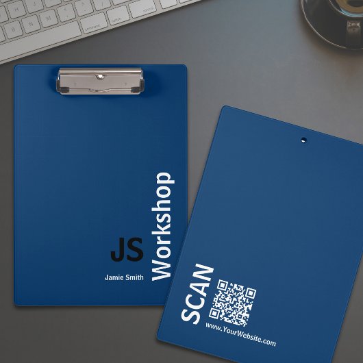 Porte-bloc Initiales minimes noir bleu blanc Atelier