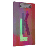 Porte-bloc Initiales Monogramme Art Grunge Funky Violet Vert (Swatch)