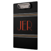 Porte-bloc Initiales Monogrammées de Luxe Noires Rouges (Gauche)