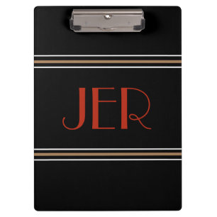 Porte-bloc Initiales Monogrammées de Luxe Noires Rouges