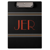 Porte-bloc Initiales monogrammes design noir rouge (Devant)