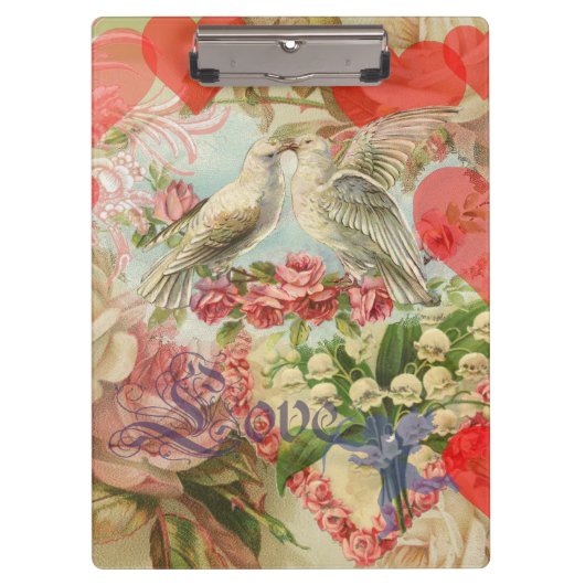 Porte-bloc Inséparables Coeur antique Vintage (Devant)