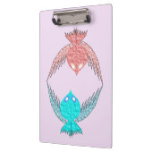 Porte-bloc Inséparables roses et bleus mignons (Gauche)