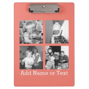 Porte-bloc Instagram Photo Collage avec 4 photos - corail