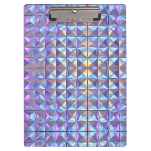 Porte-bloc Iridescendance en or, bleu et violet géométrique 2 (Devant)