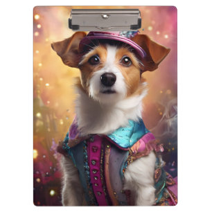 Porte-bloc Jack Russell en costume vibrant