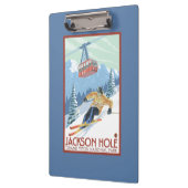 Porte-bloc Jackson Hole, skieur du Wyoming et tram (Gauche)