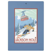 Porte-bloc Jackson Hole, skieur du Wyoming et tram (Dos)