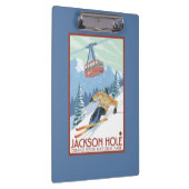 Porte-bloc Jackson Hole, skieur du Wyoming et tram (Swatch)