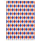 Porte-bloc Jacquard orange et bleu diamant (Dos)