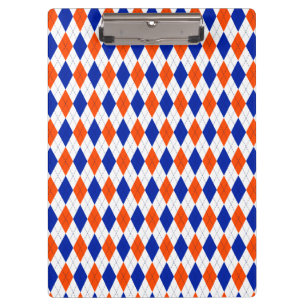 Porte-bloc Jacquard orange et bleu diamant