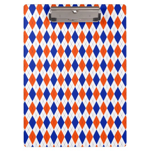 Porte-bloc Jacquard orange et bleu diamant (Devant)