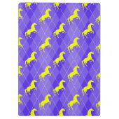 Porte-bloc Jacquard violet et jaune, Cheval, équestre (Dos)