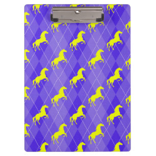 Porte-bloc Jacquard violet et jaune, Cheval, équestre