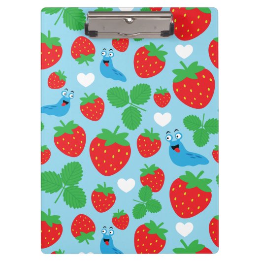 Porte-bloc J'aime les fraises Motif sans couture (Devant)