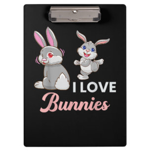 Porte-bloc J'aime les lapins drôles de lapin de jour de Pâque