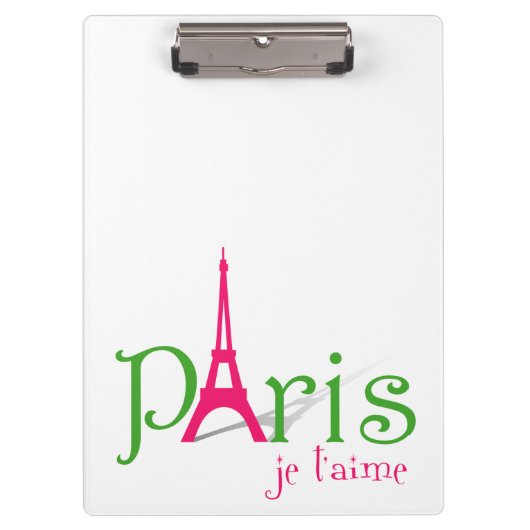Porte-bloc J'aime Paris (Devant)