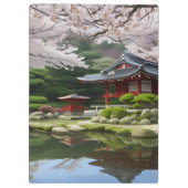 Porte-bloc Japonais Sakura Cherry Blossom Garden Shrine Pond (Dos)