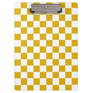 Porte-bloc Jaune moutarde et blanc à carreaux