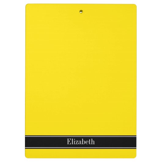 Porte-bloc Jaune, Noir Nom du ruban Monogramme (Dos)