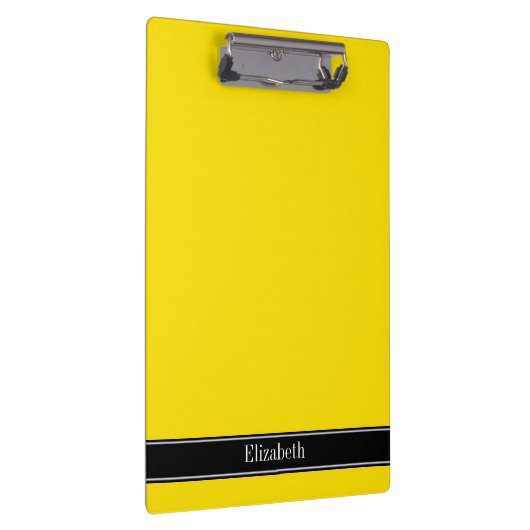 Porte-bloc Jaune, Noir Nom du ruban Monogramme (Swatch)