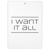 Porte-bloc JE LE VEUX TOUT !  Achats drôles (Dos)