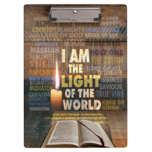 Porte-bloc Je suis la Lumière du Monde - Jean 8:12