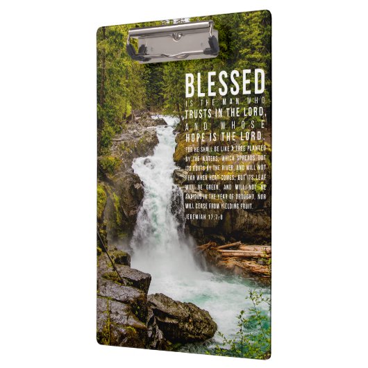 Porte-bloc Jérémie 17:7-8 Écriture biblique chrétienne Nature (Gauche)