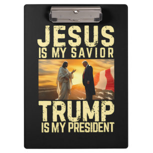 Porte-bloc Jésus Trump - Jésus est mon Seigneur Sauveur