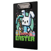 Porte-bloc Jeu de pixels de lapin de Pâques heureux  (Gauche)