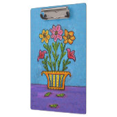 Porte-bloc Joli art populaire de vase à fleurs de bouquet (Gauche)