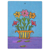 Porte-bloc Joli art populaire de vase à fleurs de bouquet (Dos)