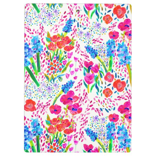 Porte-bloc Joli carnet de chèques motif de fleurs d'aquarelle (Dos)