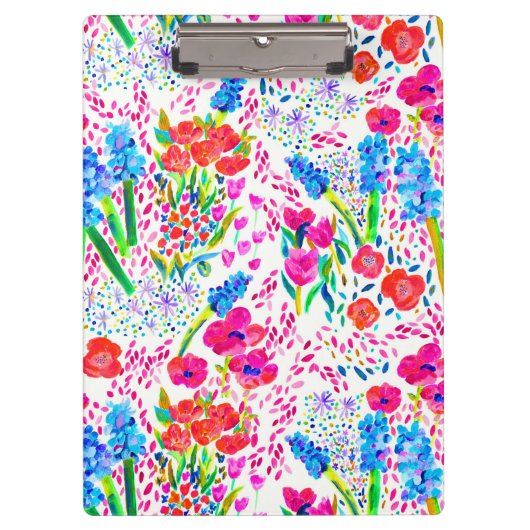 Porte-bloc Joli carnet de chèques motif de fleurs d'aquarelle (Devant)