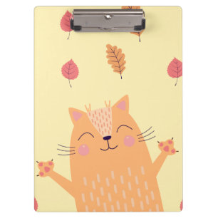 Porte-bloc Joli Chat Orange Gingembre Jouant dans les Feuille